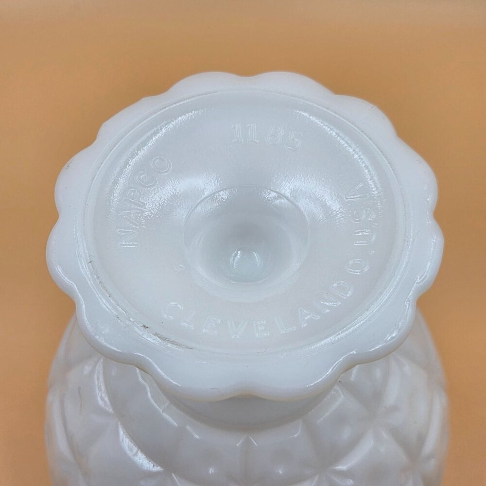 Napco 1185 Milk Glass Pedestal Candy Bowl Vintage Compote - Picture 6 of 6